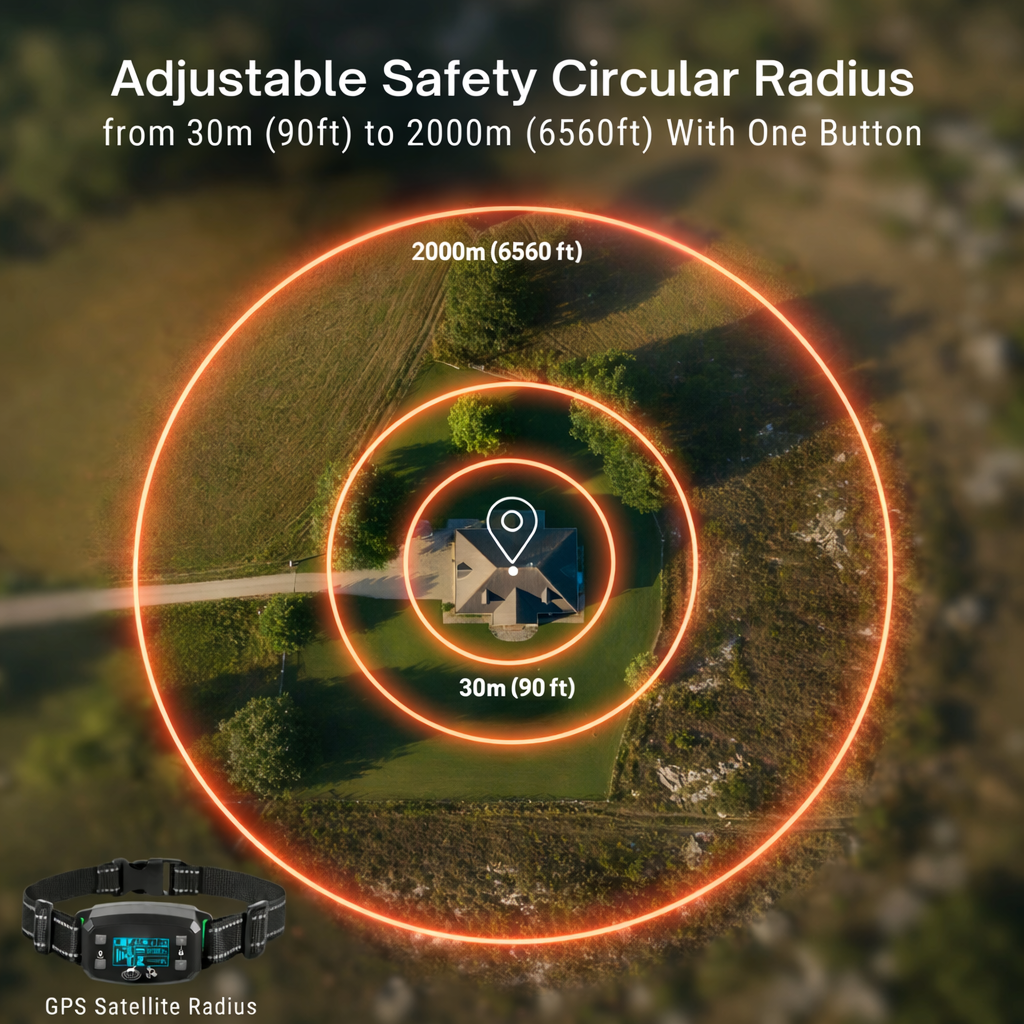 GPS device with adjustable safety radius圈示意图